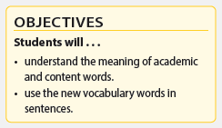 Lesson objectives for formative assessment.